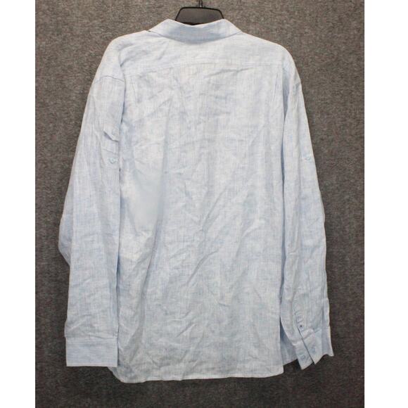 Tulliano Shirt Sky Hope Mens XL 100% Silk Button Up Long Sleeve Blue NEW - Picture 2 of 5